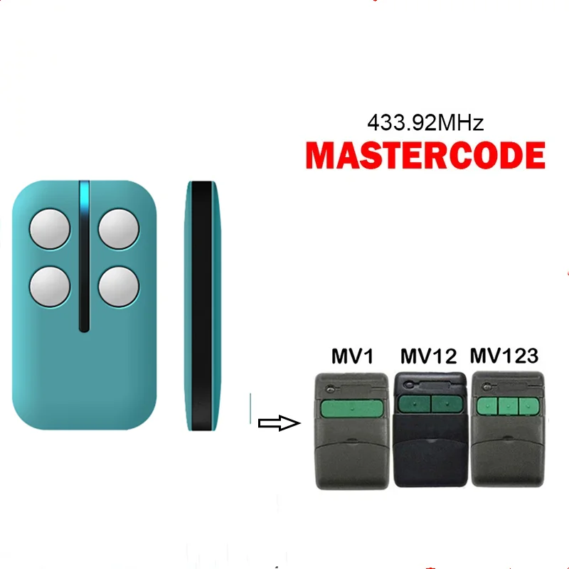 MASTERCODE MV1 MV12 MV123  Remote Control Duplicator Garage Door Opener 433mhz