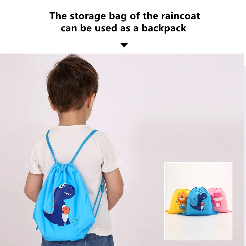 1-10 Years Old Children Raincoat Kids Boys Girls Waterproof Jumpsuit Hooded One-Piece Cartoon Dinosaur Waterproof Baby Suit