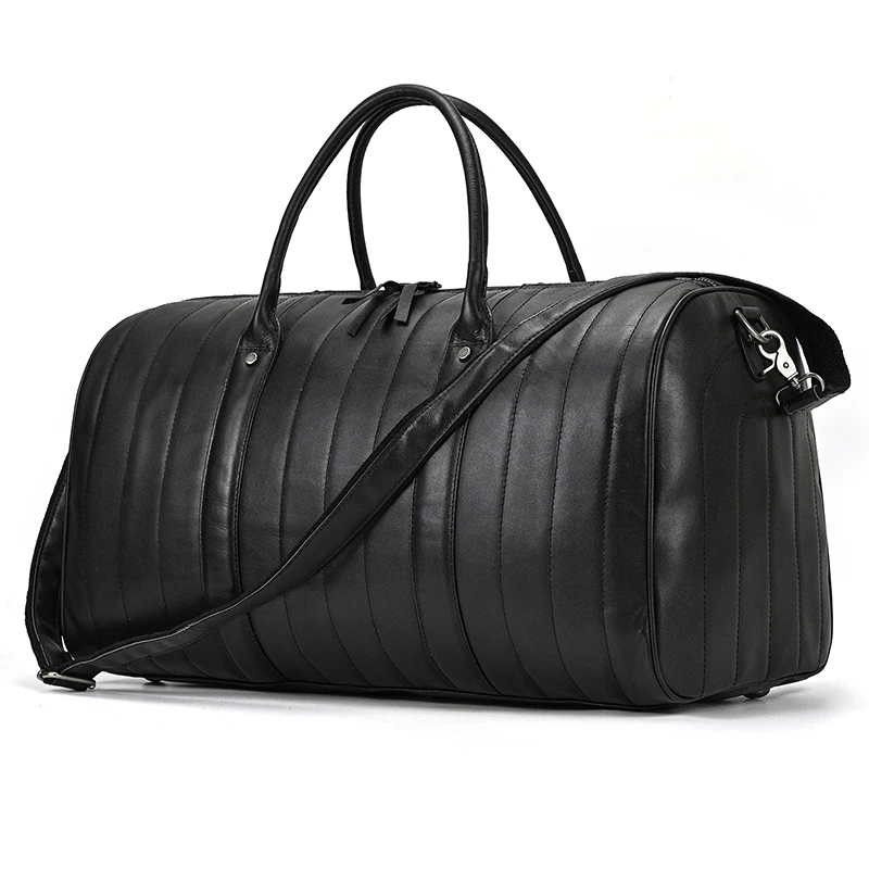 New fashion leather retro duffel bag folding gym bag leisure shoulder bag carrying on luggage bag large men's travel bags