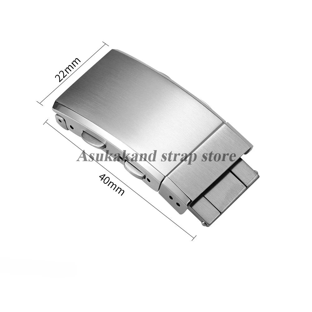 Stainless Steel Adjustable Buckle 18mm 20mm 22mm for Seiko for Breitling Watchband Folding Clasp Metal Silver Button Accessories