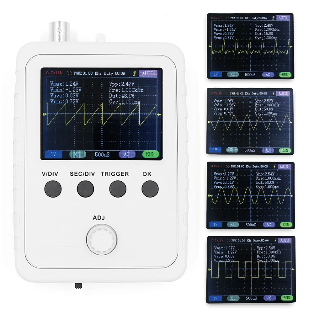 DSO150 Digital Oscilloscope Portable 1MSa/s 200KHz Analog Bandwidth Support 80KHz PWM Firmware Update Oscillograph FNIRSI DIY