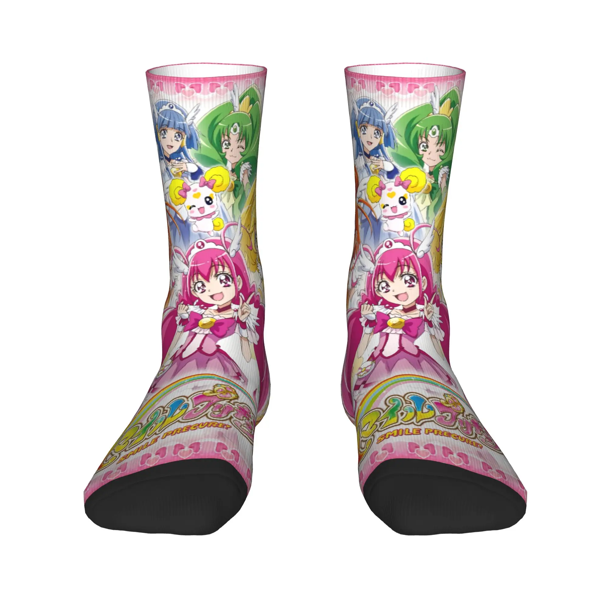 Pretty Cure Socks Kawaii Non-Slip Stockings Men Quality Skateboard Socks Winter Leisure Design Socks