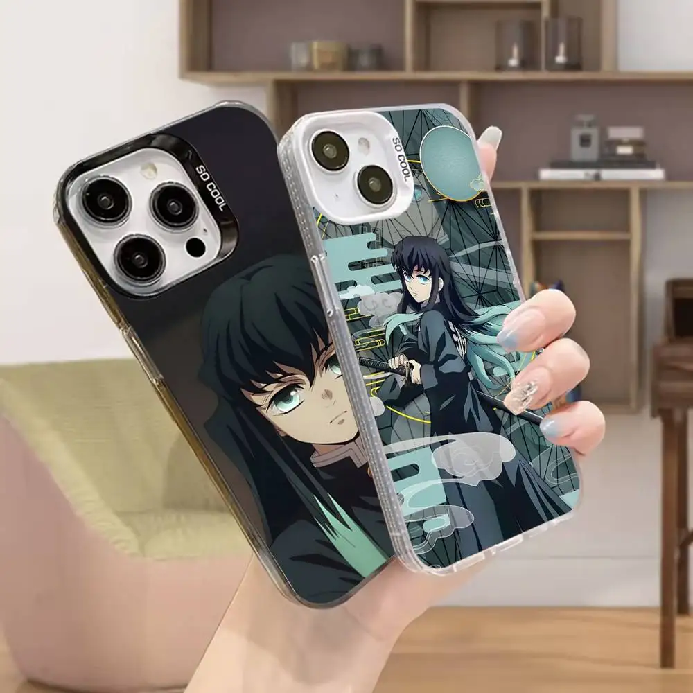 

D-Demon S-Slayer Muichiro Phone Case For iPhone 16,15,14,13,12,11,Mini,Pro,SE,MAX White Matte Shockproof Cover
