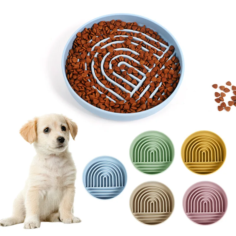 

Dog Slow Food Bowl Silicone Pet Slow Food Basin with Suction Cup Dog Basin
