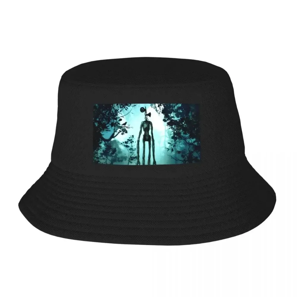 

Siren head in horror background Bucket Hat Sunhat Ball Cap sun hat Men Luxury Brand Women's