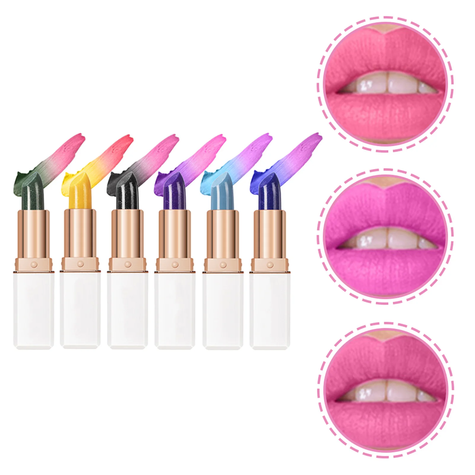 6 pezzi set di rossetti che cambiano colore lucidalabbra attivato dalla temperatura naturale sicuro trucco coreano balsamo per labbra per l'umore per il compleanno del club