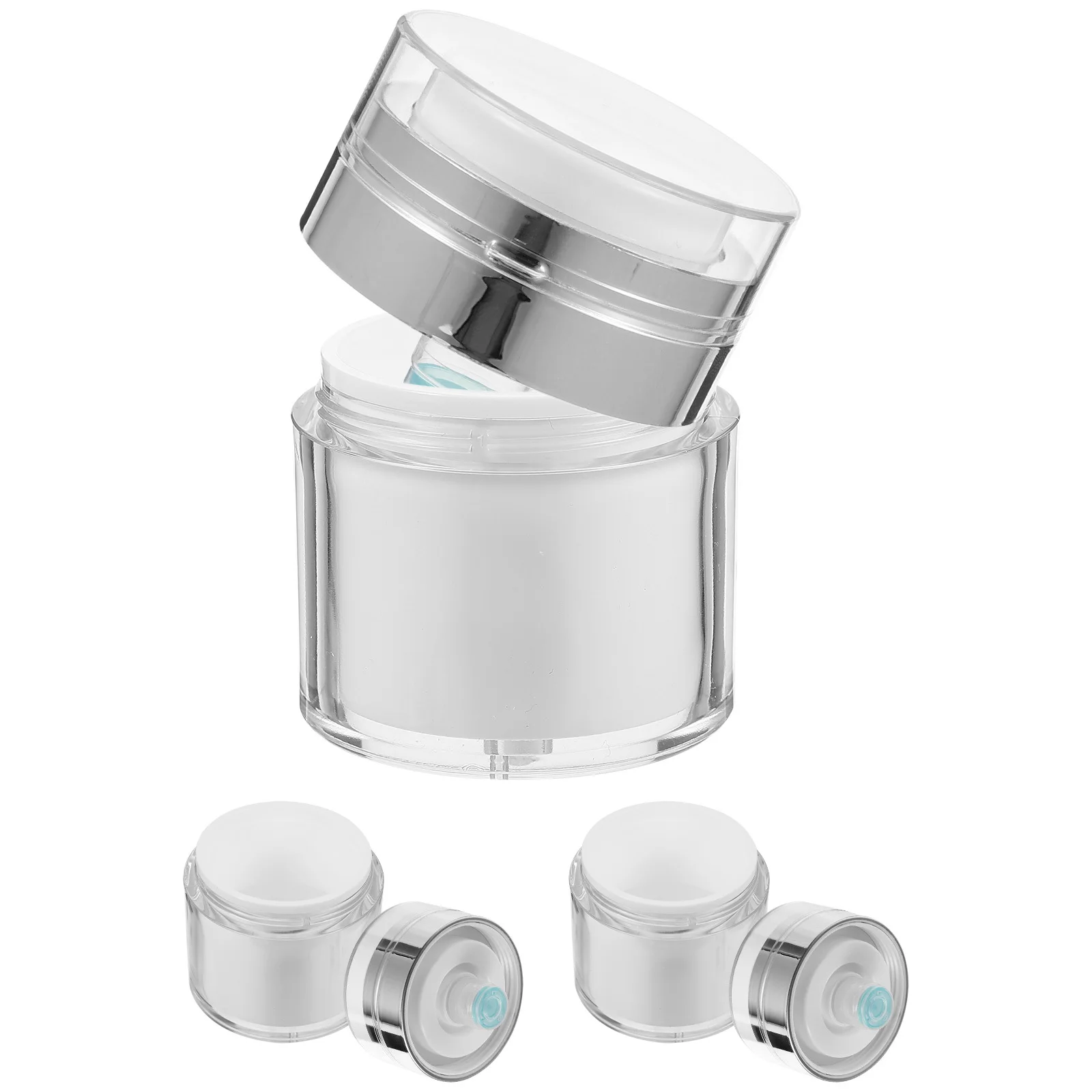 

3Pcs Airless Cream Bottle with Pump Premium Lotion Storage Jars Portable Sub Packaging Container for Travel Use