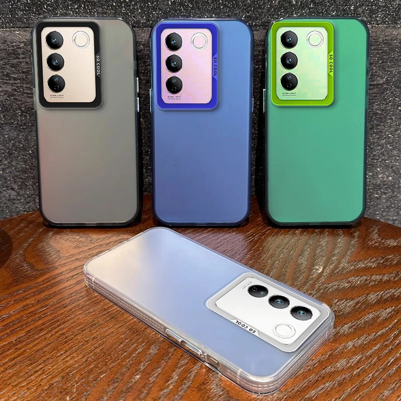 Color elements For Vivo V40 SE V27E V30E 29 25 Pro 5G Y36 Y17S Y33S Y15S Y03 Y36 Y16 Y19S Y50 IMD Colorful Silver Phone Case