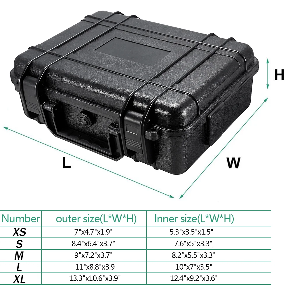 3 Large Sizes Waterproof Hard Carry Tool Case Bag Storage Box Camera Photography With Sponge For Tools Safety Protector Organize