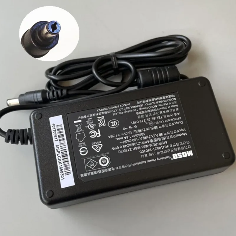 Genuine MOSO MSIP-REM-MSP-Z1360IC AC Adapter Charger 48V 1.36A MSP-Z1360IC48.0-65W For HIKVISION Video Recorder POE Power Supply