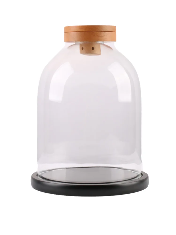 Hotel gourmet fragrant transparent glass smoked dining cover characteristic conception dishes molecular cooking hot and cold