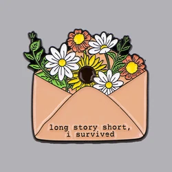 Female Singers Inspiration Enamel Pin Flowers Envelope Brooch Pines Lapel Pins Badge Clothing Accessories Jewelry Fans Gift