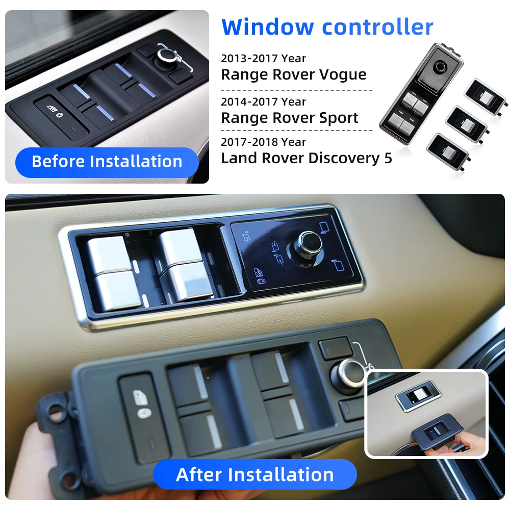 Car Stereo Radio GPS Navigation for Range Land Rover Discovery Evoque Sport 13-17 Android Auto CarPlay A/C Control 6Pcs Set