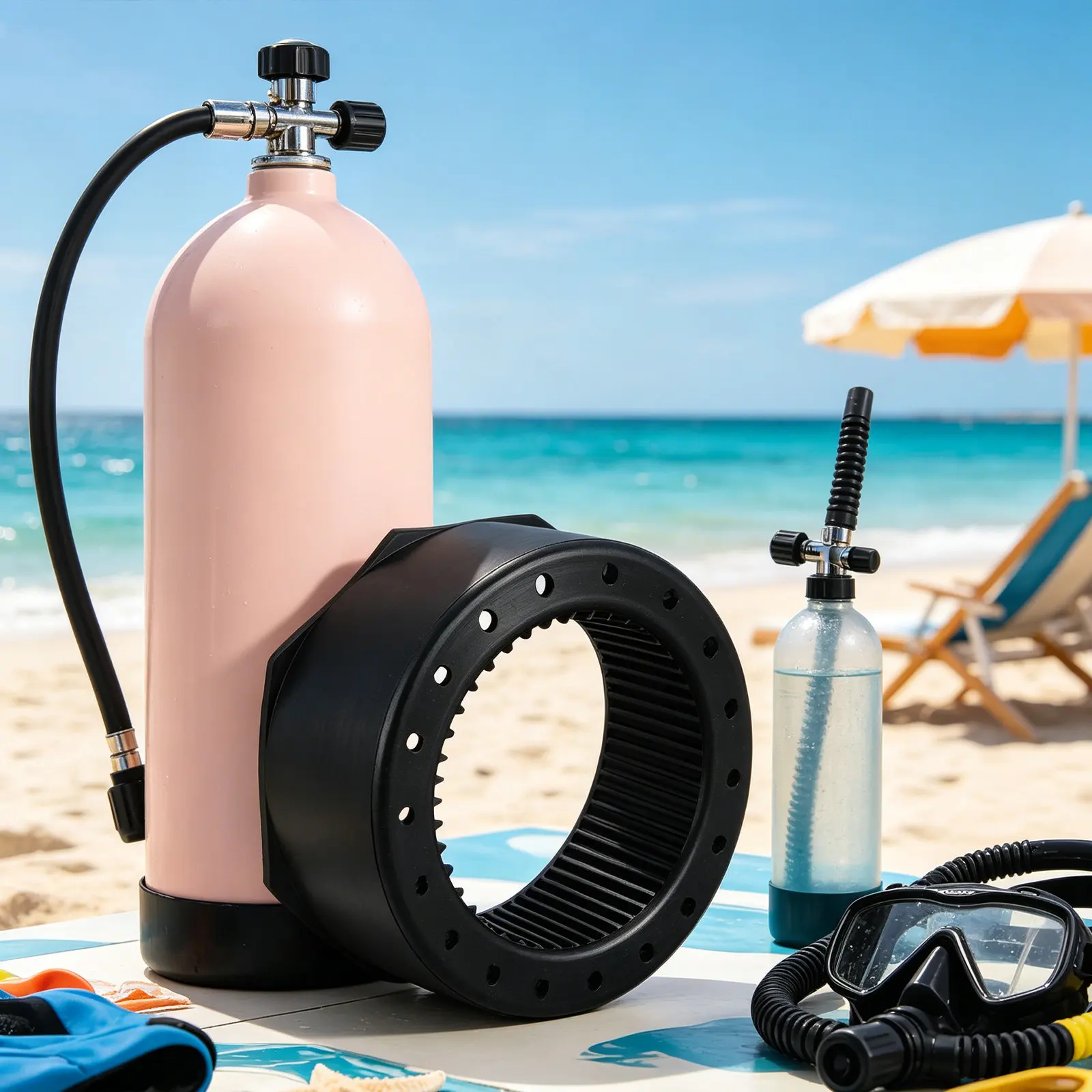 Scuba Tank Boot Heavy Duty Rubber Base Protective Anti-Slip Self-Draining for 7-12L Aluminum Diving Cylinders Dive Tank Stand