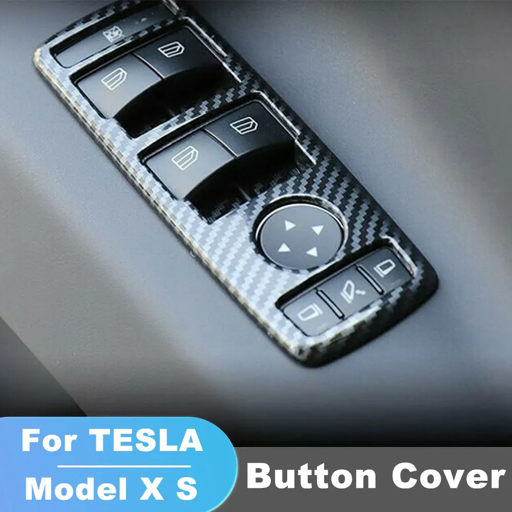 

Car Window Lifter Switch Button Frame For Tesla Model X S 2014-2023 Decoration Cover Sticker Protect Interior Accessories