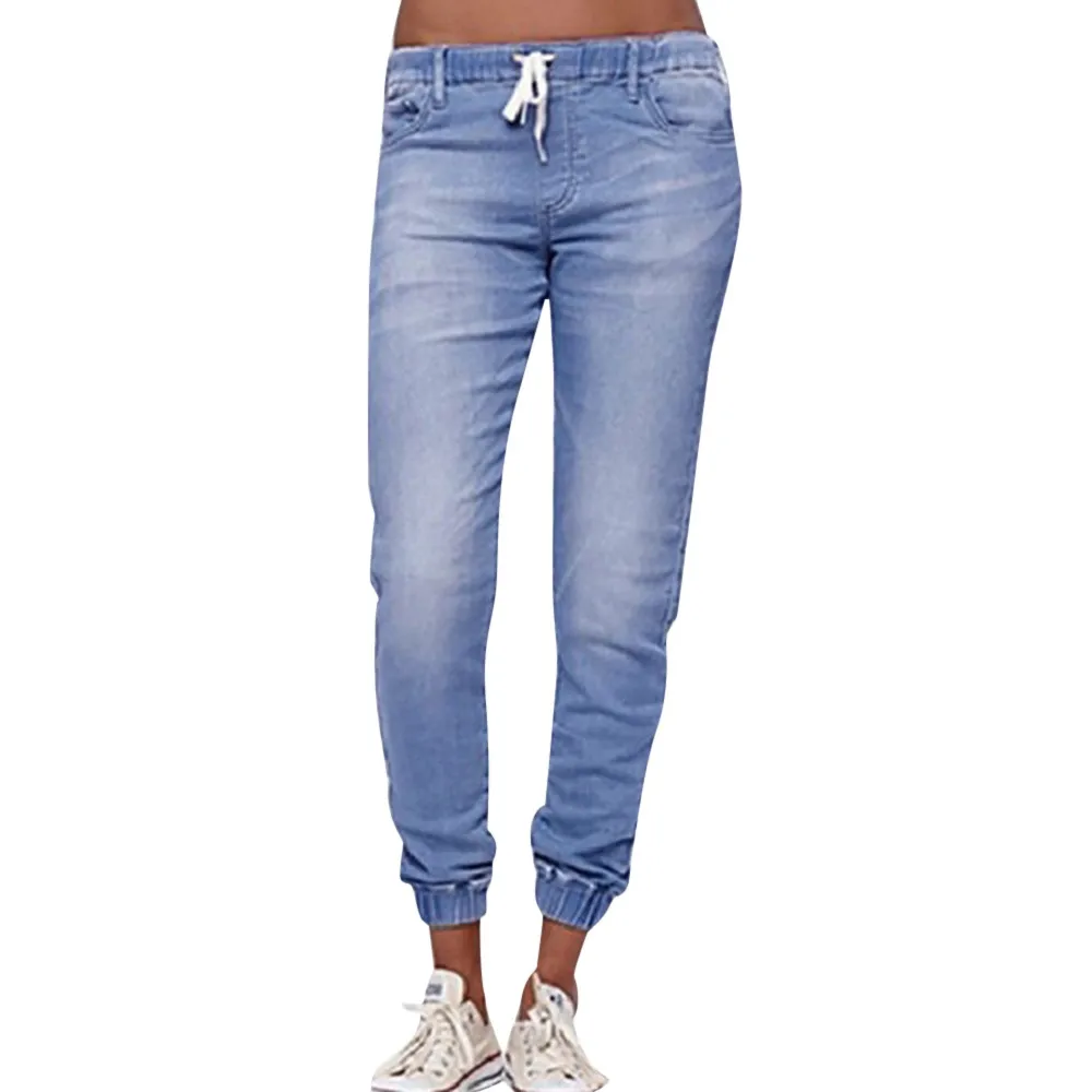 

Casual Jogger Pants 2024 Elastic Sexy Skinny Pencil Jeans For Women Leggings Jeans High Waist Women's Denim Drawstring Pants