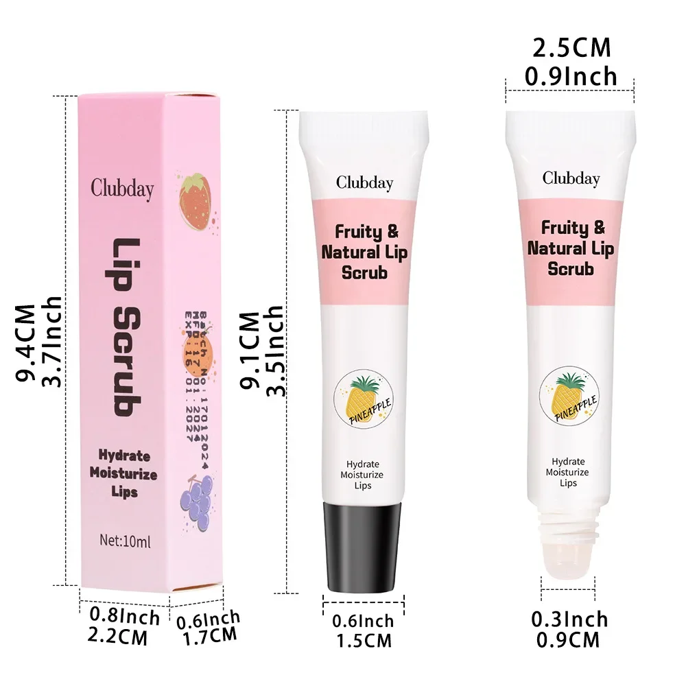 MISS ROSE Fruity & Natural Hose Exfoliating Dead Skin Lip Gloss Make-up Hydrate Moisturize Fruity Lipgloss Lips Balm Cosmetics