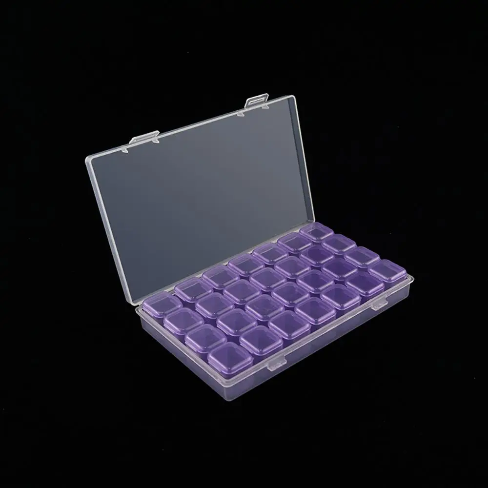 

Double Sealed Removable Pill Case Empty Beads Container Plastic Storage Box Nail Art Accessories Diamond Rhinestone Organizer