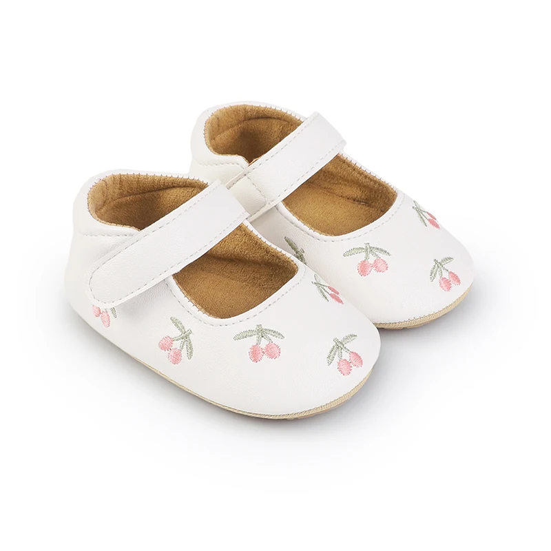 Chaussures en cuir PU coordonnantes pour bébé fille, semelle souple mignonne, motif non imprimé, premiers pas, marche, automne