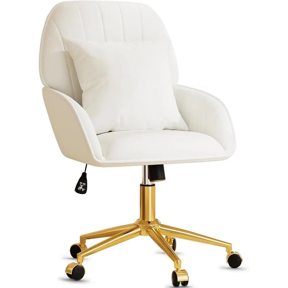 

Удобный настольный стул для домашнего офиса с регулируемыми поворотными колесами, современный бархатный туалетный столик для макияжа со спинкой и подушкой