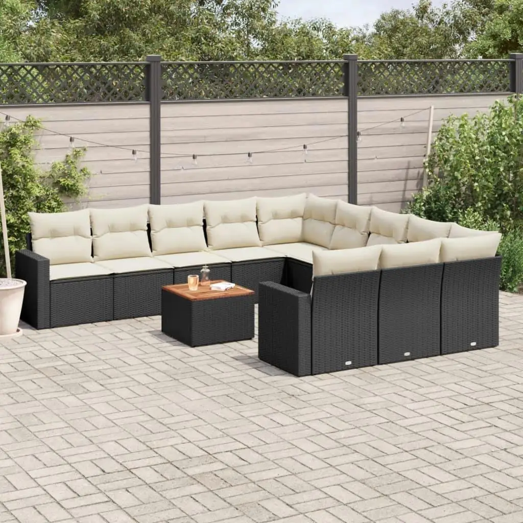 

Elegant Black Garden Sofa Set for Outdoor Patio Living Room Furniture Comfortable Cushions Durable Design