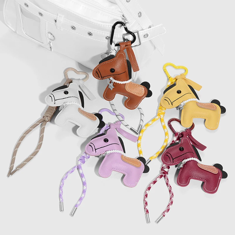 

Милый кулон-талисман на тему лошади, изысканный мультяшный брелок с изображением маленькой лошади, плетеная веревка, подвеска для мобильного телефона, красочная подвеска-сумка