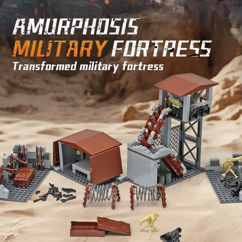 

MOC Military Fortress Building Blocks Toys DIY Bricks Toy Transformed Construction Blocks Toys for Boys Birthday Gifts