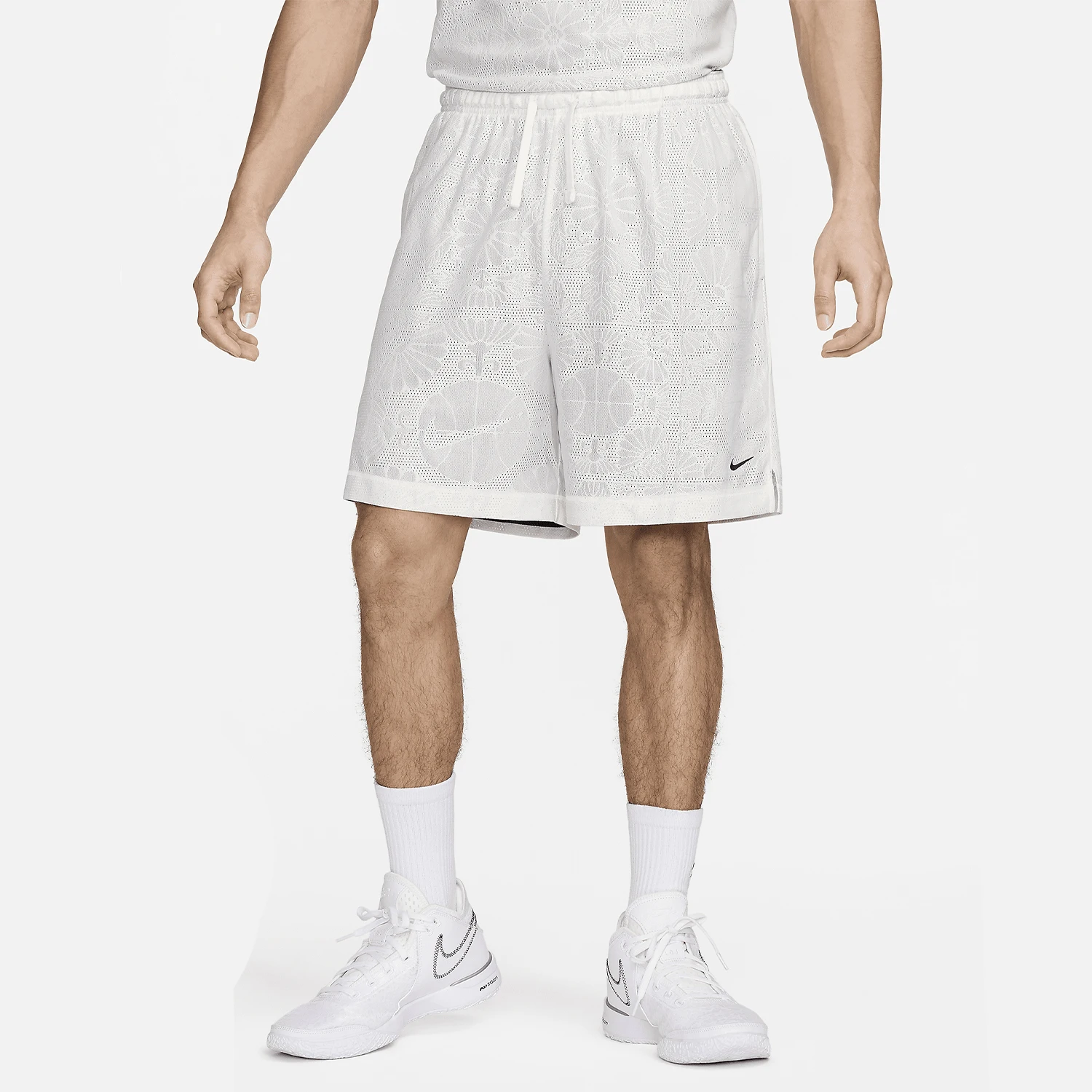 Pantalones cortos deportivos Nike Dri FIT genuinos para hombre con estampado de baloncesto de doble cara FN2855-133