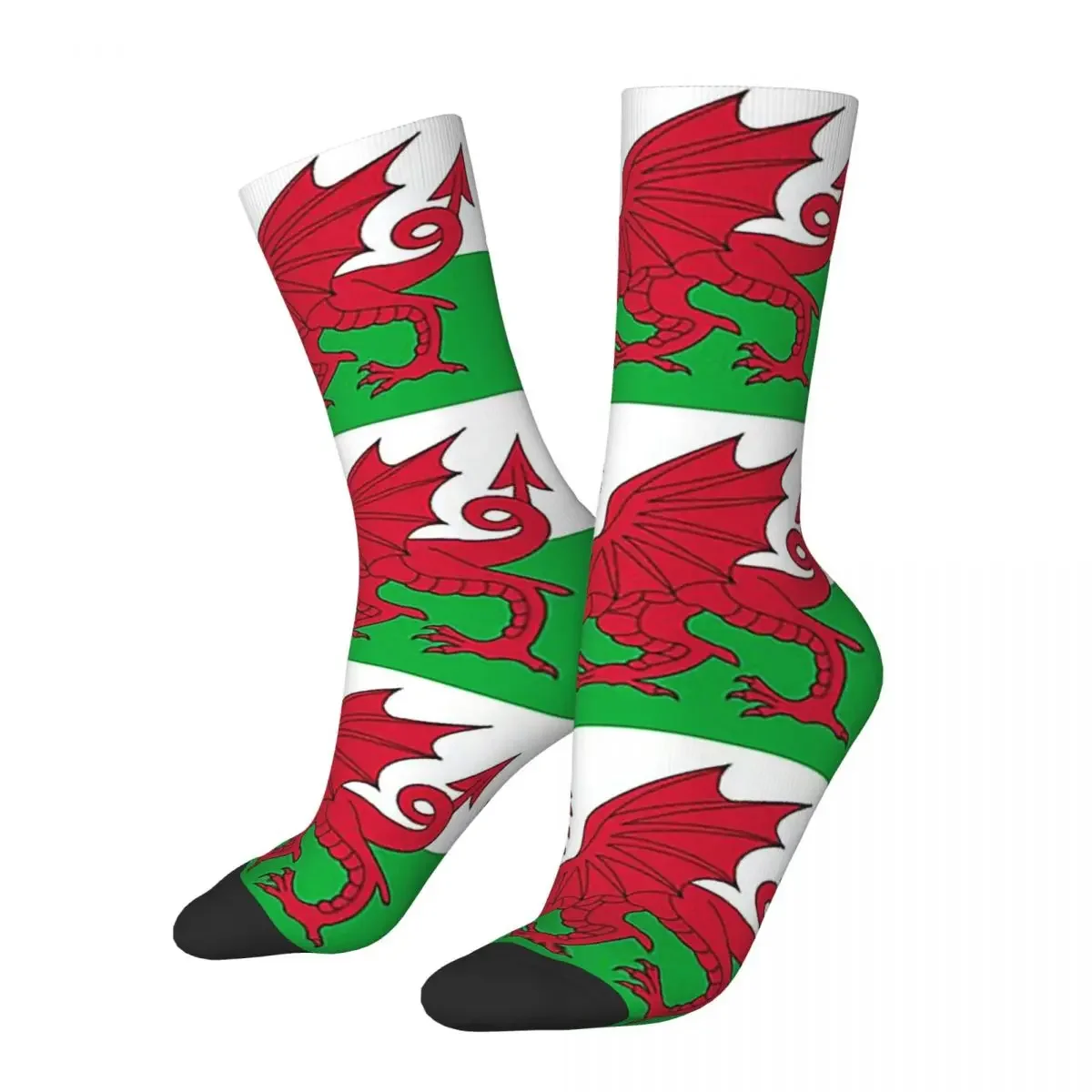 Flag Of Wales Socks Harajuku High Quality Stockings All Season Long Socks Accessories for Unisex Christmas Gifts