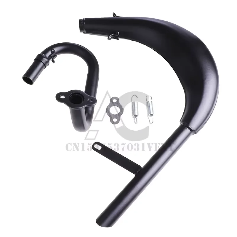

Motorcycle muffler Exhaust 50 80cc 2Stroke Bicycle Engine Black Curved Pipe Performance Part Bike Upgrade Replacement Accessory