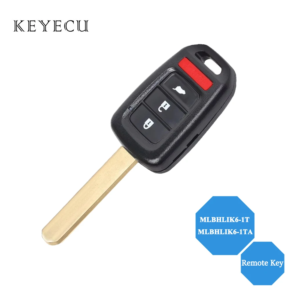 Keyecu MLBHLIK6-1T MLBHLIK6-1TA for Honda HR-V CR-V Civic Remote Car Key Fob 313.8MHz 433MHz With ID47 Chip HLIK6-1TA HLIK6-1T