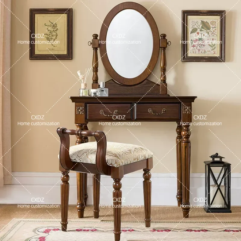 Solid Wood Dresser Modern Simple Makeup Table Small Apartment Mini Princess Bedroom Light Luxury Nordic Style Vanity Desk