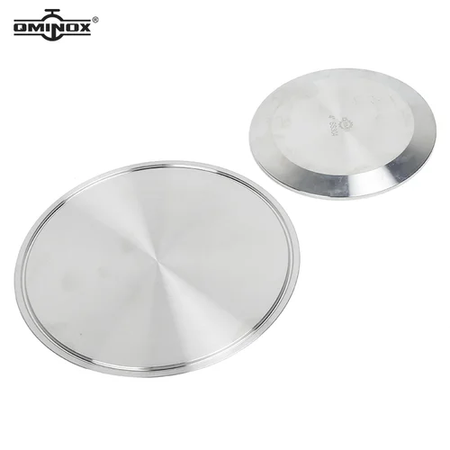 Imagen 2 del producto QMINOX SS304 tapa de extremo sólido sanitaria abrazadera de acero inoxidable brida en blanco 25,2-233MM SS316L tapa de extremo de triple abrazadera tapa de virola de abrazadera