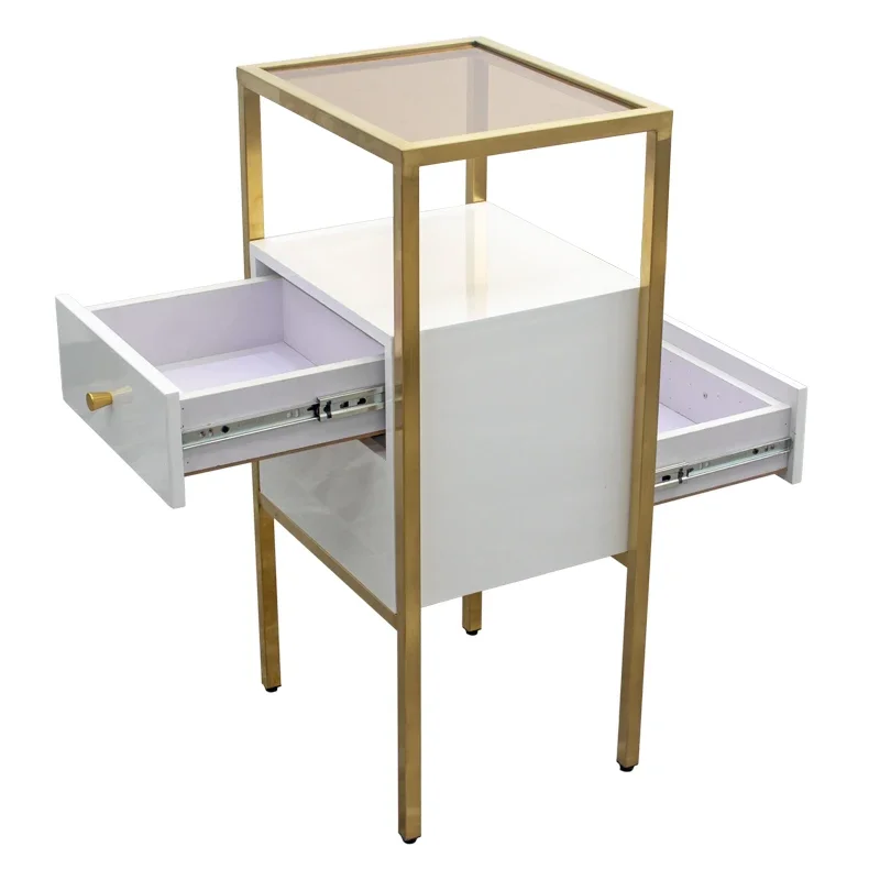 

Hair Salon Tool Cart Special Small Cabinet with Drawer Hair Cutting Cabinet Mirror Table for Stylists