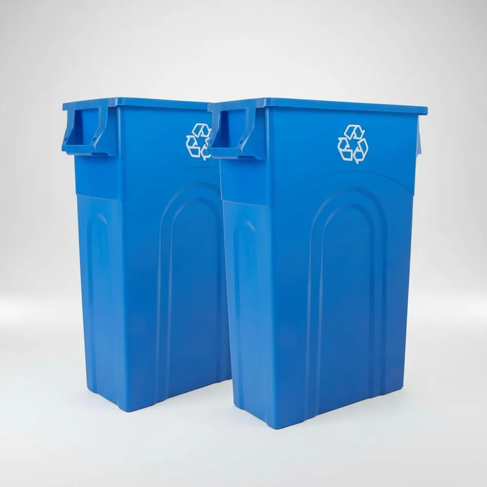 

23 Gallon Slim Recycling Bin with Easy Bag Removal, Space Saving Design for Kitchen, Garage & Office Use