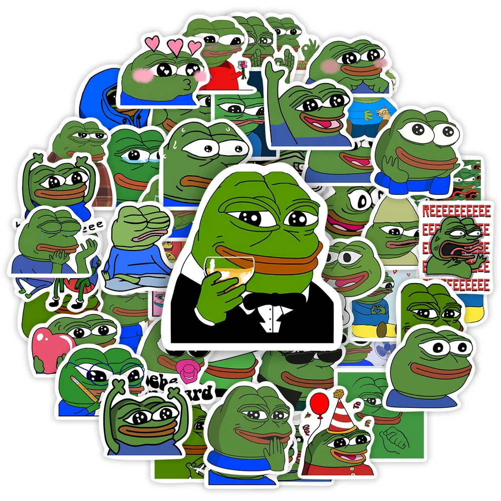 Pepe Frog Stickers Funny Cool DIY Gift Toy Pack Graffiti Decal for Phone Laptop scrapbook Skateboard Waterproof Stickers