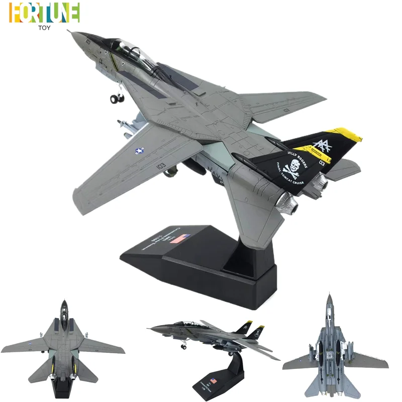 Nsmodel F-14 Tomcat Fighter Jet 1:100 Scale Collectible Alloy Airplane Model Fully Assemble Wing Moving Non-Radio Controlled Toy