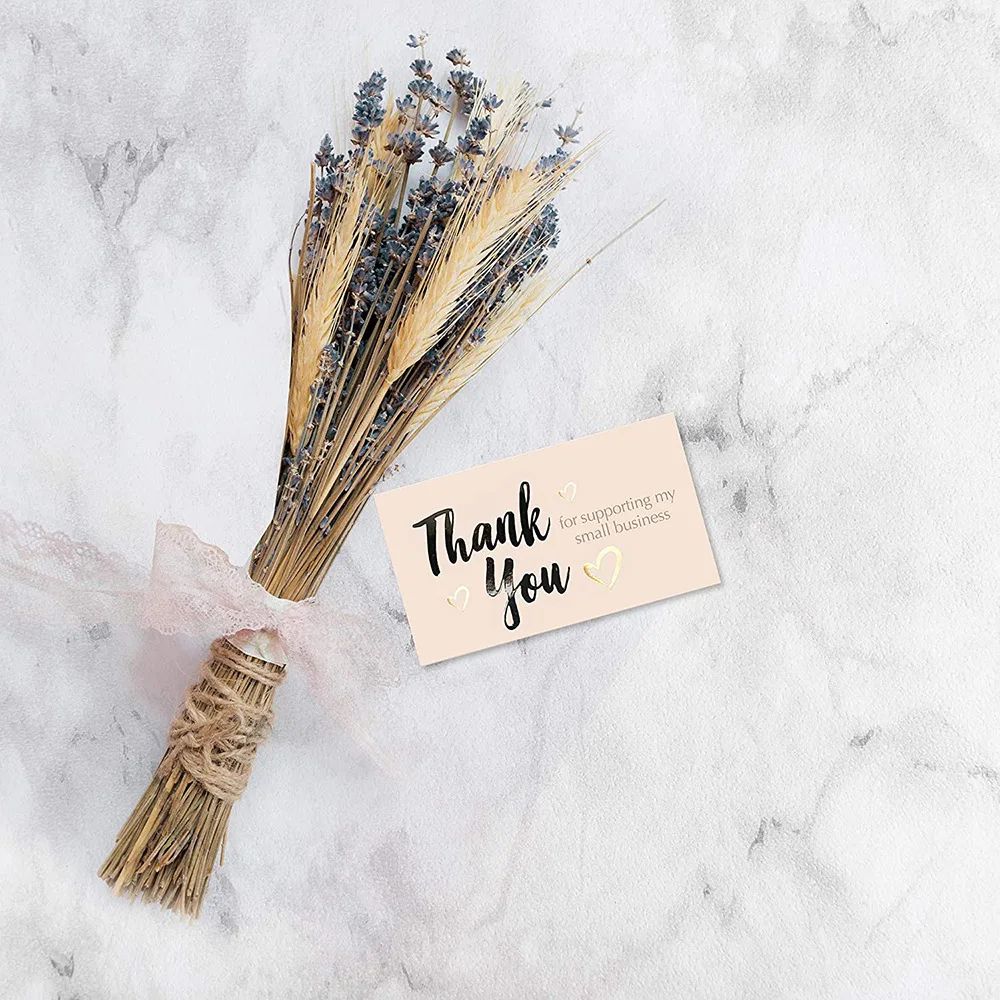 10-50pcs Thank You Card Thank You For Your Order Labels Small Business Commercial Custom Natural Kraft Paper Cards Decor Labels