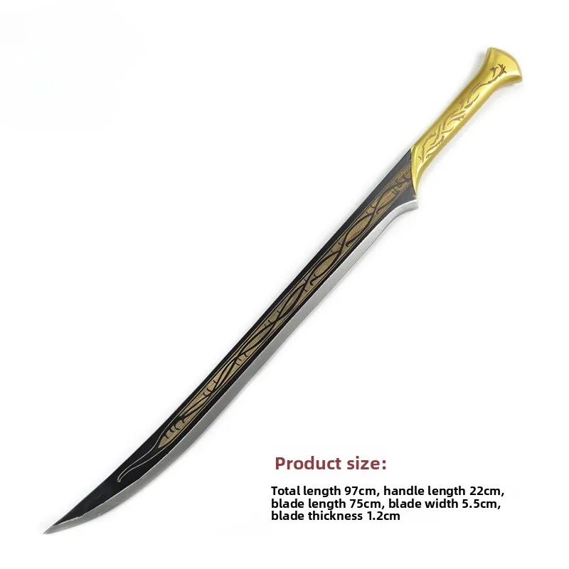 Espadas de rey elfo de madera de 97cm/38,19 pulgadas, práctica de entrenamiento, periféricos de juego de Cosplay, modelo Hobbit, adornos, juguetes, accesorios, exhibición al aire libre