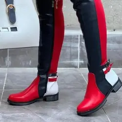 Lady Boots Round Toe Women's Rubber Shoes Rain Luxury Designer Boots-Women Sexy Thigh High Heels High Sexy Low Fashion 2025