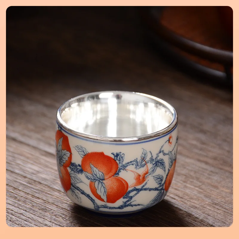 

Sterling Silver 999 Kung Fu Tea Cup Chinese Court