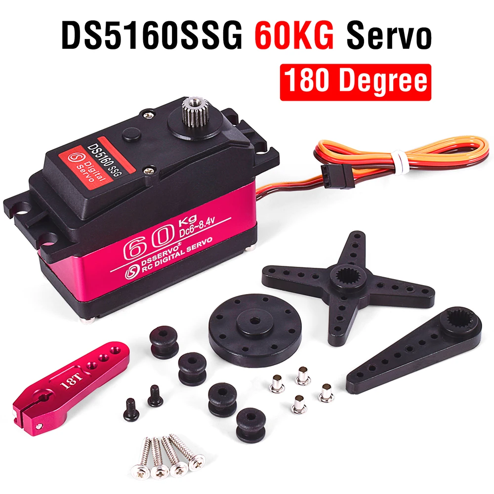 Rc Stuurservo Hoog Koppel Servo Waterdicht 60Kg 80Kg 150Kg 1/5 1/6 Servo 8.4V Metaal Digitaal Voor Hpi Baja 5b Ss Rc Auto - afbeelding 1