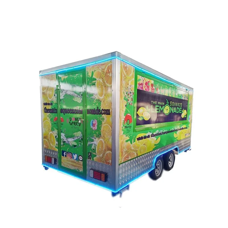 ฤดูร้อนกลางแจ้งรถพ่วงอาหารมือถือสําหรับ Juice Street Mobile ไอศกรีมอาหารรถเข็นโรงงานจีนรถบรรทุกอาหารมือถือสําหรับขาย