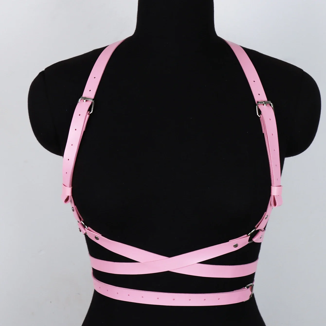 Rosa donne Sexy cintura corsetto in pelle Lingerie Bondage intimo Punk gotico Fetish Costume Festival Rave Wear