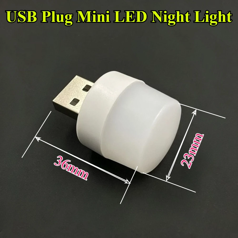 10-100Pcs USB Night Light Mini LED Night Light USB Plug Lamp Power Charging USB Book Lights Round Reading Eye Protection Lamp