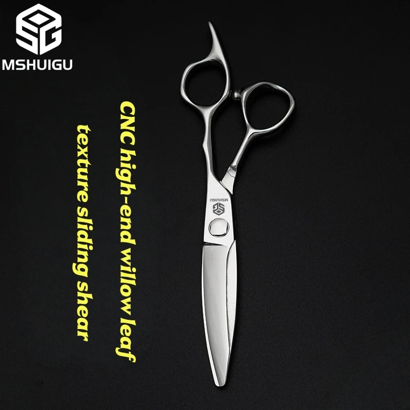 6 Inch VG10 Steel Slide Cut Hair Shears Professional Texture Finishing Scissors Salon Barber Hairdressing Styling Tool