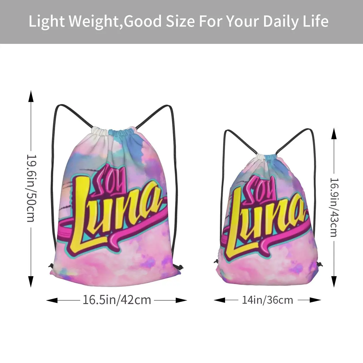Soy Luna Karaol Music Children Backpacks Multi-function Drawstring Bags Sundries Bag Book Bags for Travel Students