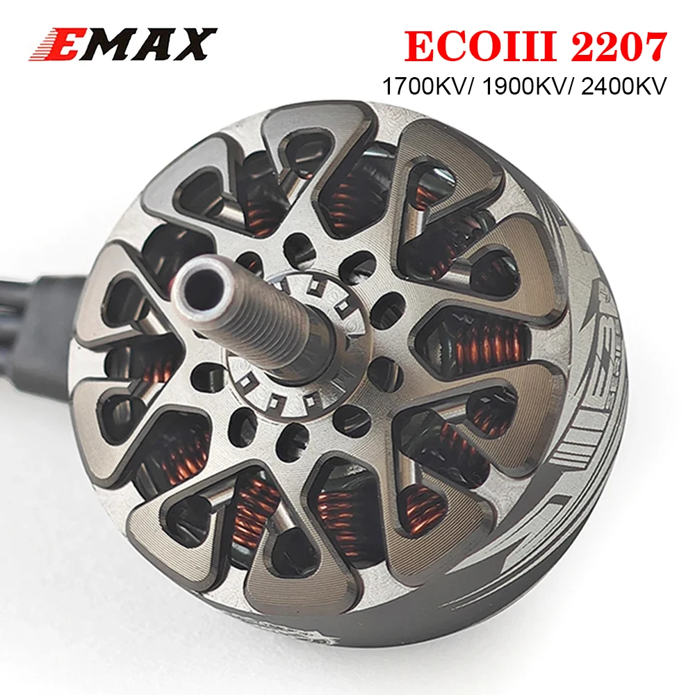 EMAX ECOIII 2207 1700KV/ 1900KV/ 2400KV 3-6S Brushless Motor Compatible 5-5.5inch Propellers for 5inch RC FPV Racing Drone - image 1 of 6