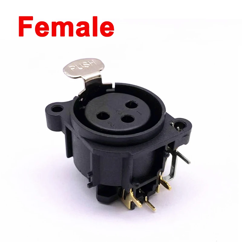 2/5/10Pcs XLR 3 Pin Male / Female Socket Plug Connector Right Angle Chassis PCB Panel Mic socket 3 Pole XLR Adapter High Quality