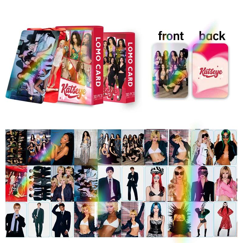 KATSEYE EYEKONS 30Pcs Laser Flash Holographic Double Sided LOMO Cards Boxed Photocards Cross Border Kpop Gift - view 5